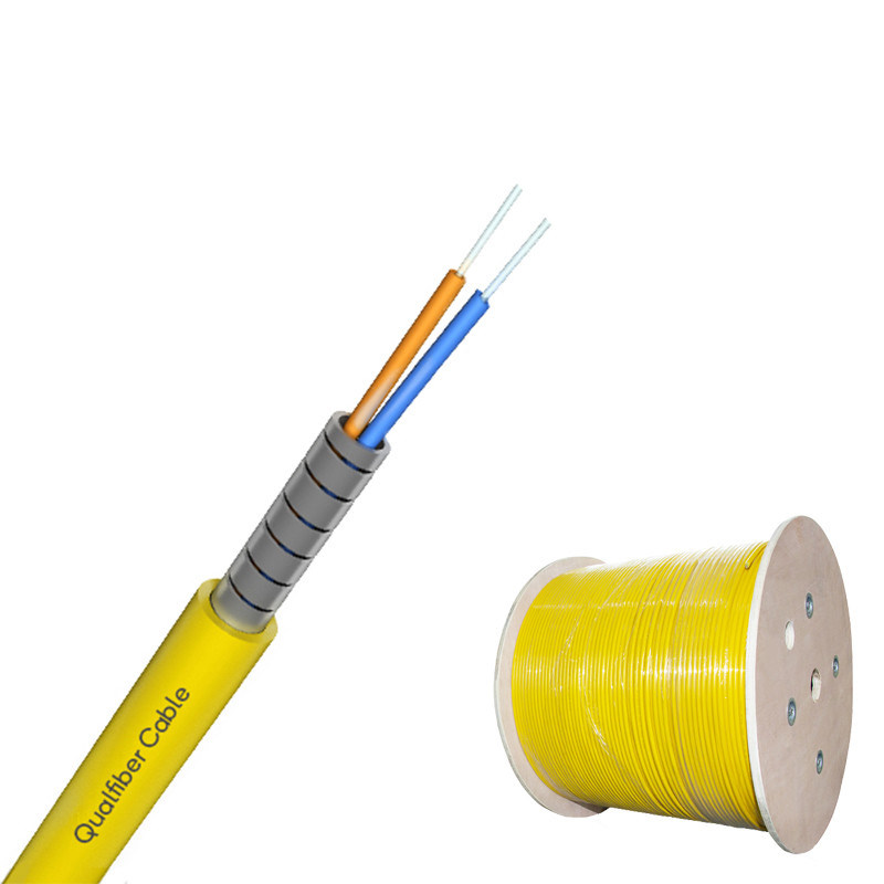 Câble optique blindé en acier en spirale GJFJV de fibre de 2 noyaux