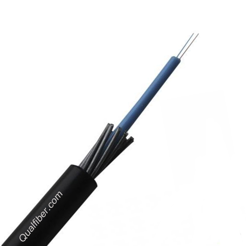 Câble à fibres optiques blindé de spirale centrale d'acier en forme de